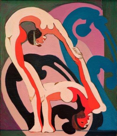 Acrobat Couple – Sculpture by Ernst Ludwig Kirchner